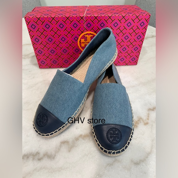 Tory Burch Color-Block Jean Material Flat espadrille - Picture 3 of 4